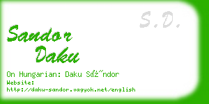 sandor daku business card